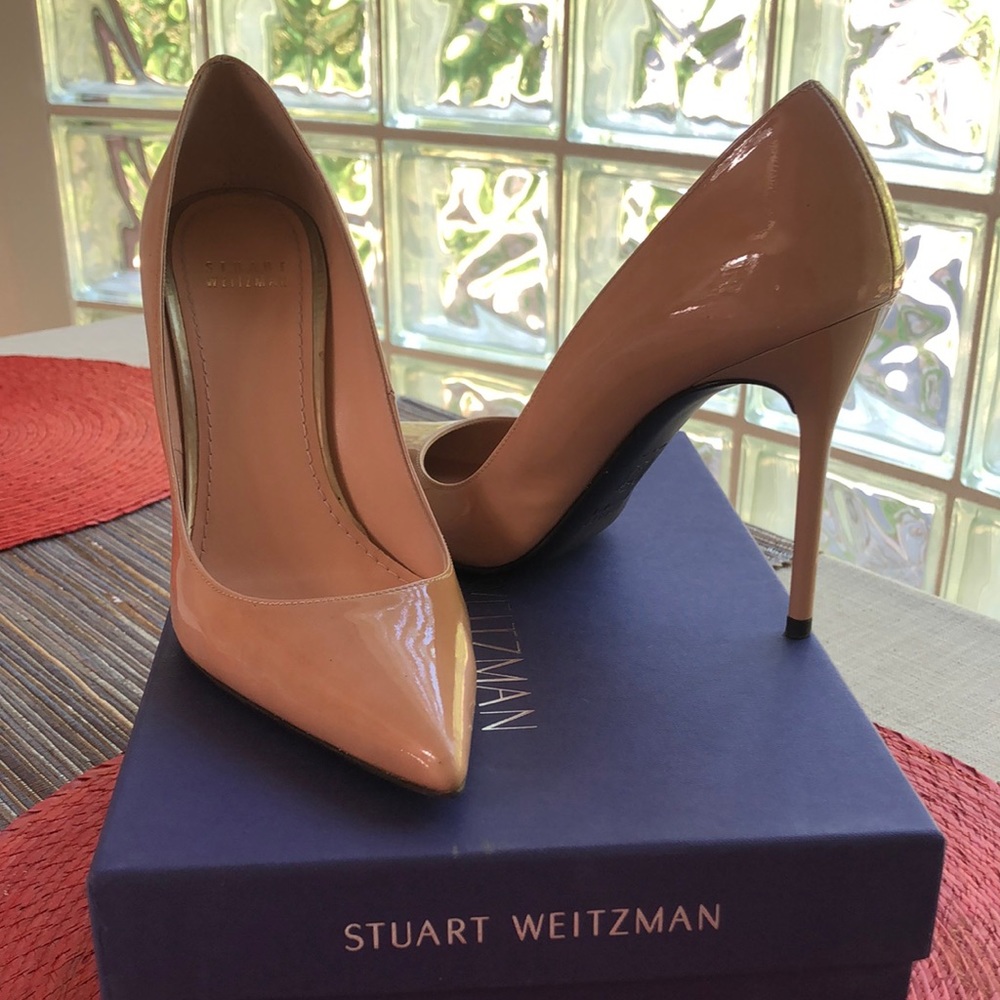 Stuart Weitzman Nouveau Nude Patent Sz 7